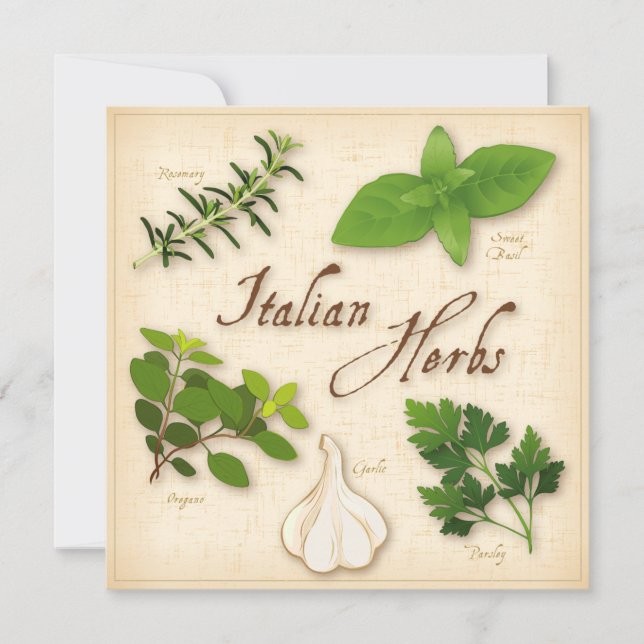 Italian Herbs Recipe Card (Front)