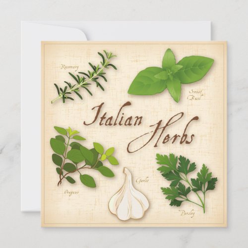 Italian Herbs Recipe Card