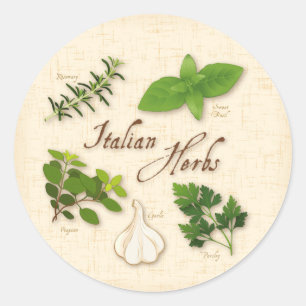 Italian Herbs Round Stickers