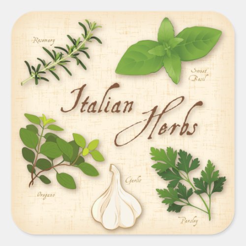 Italian Herbs Square Sticker