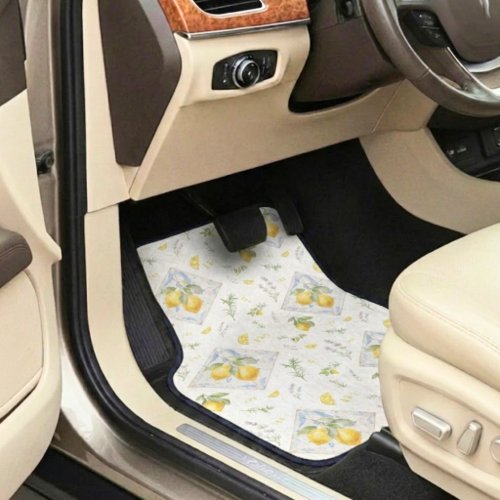 Italian Heritage Riviera Grounded Watercolor Lemon Car Floor Mat