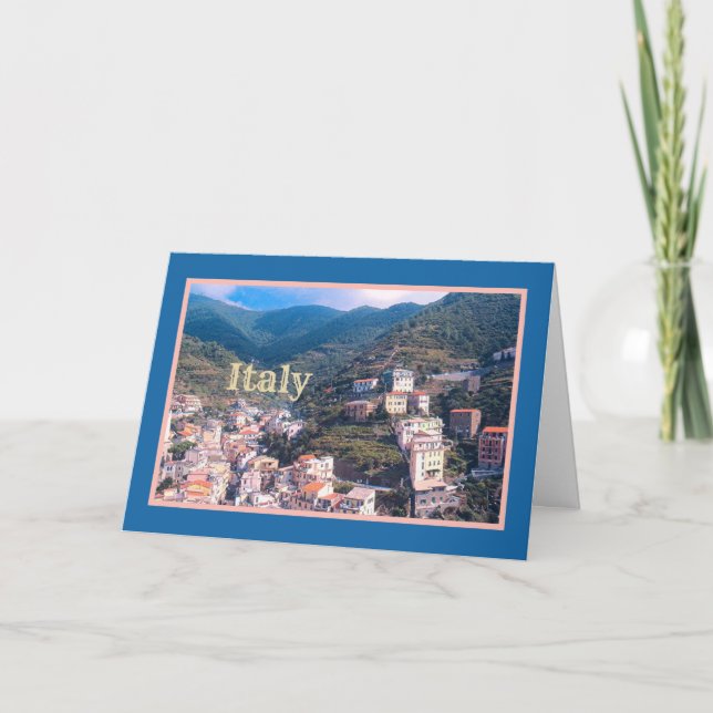 "ITALIAN HILLSIDE VILLAGE/BLDGS. "TUMBLING" DOWN H CARD (Front)