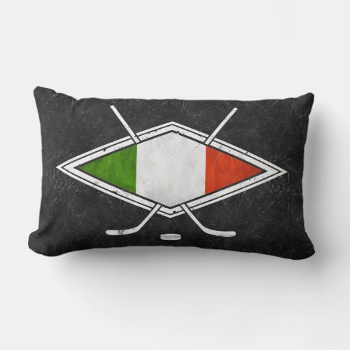 Italian Hockey Flag Logo Pillow