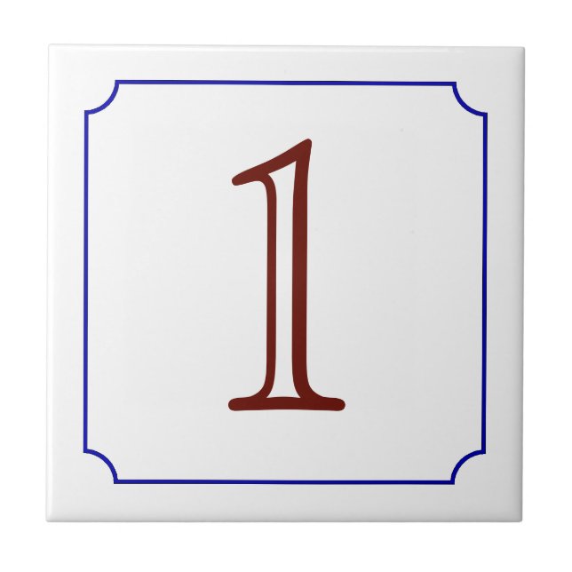 Italian House Number Ceramic Tile (Front)