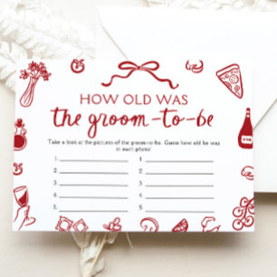 Italian How Old Was The Groom Bridal Shower Game Invitation