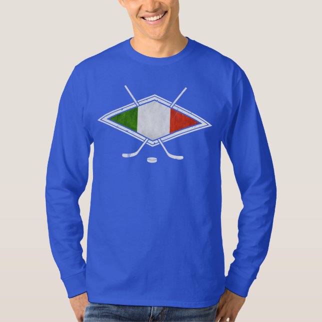 Italian Ice Hockey T-Shirt with Name & Number (Front)