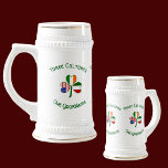 Italian Irish American Shamrock Personalized Beer Stein