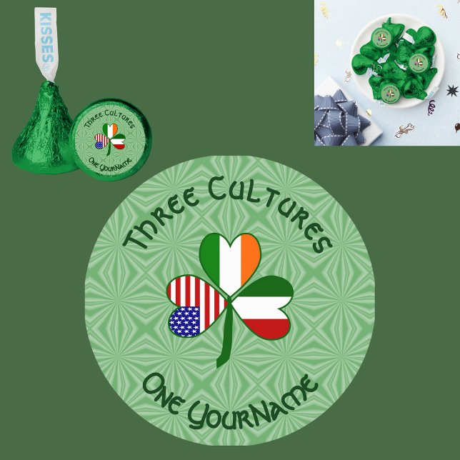Italian Irish American Shamrock Personalized Hershey®'s Kisses® (Creator Uploaded)