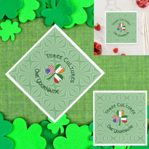 Italian Irish American Shamrock Personalized  Napkins