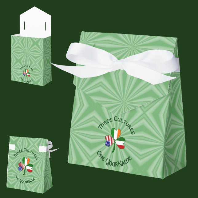 Italian Irish American Shamrock Personalized Tent Favor Boxes (Creator Uploaded)