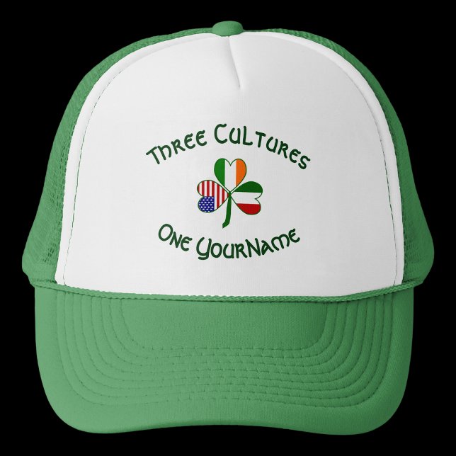 Italian Irish American Shamrock Personalized  Trucker Hat (Creator Uploaded)