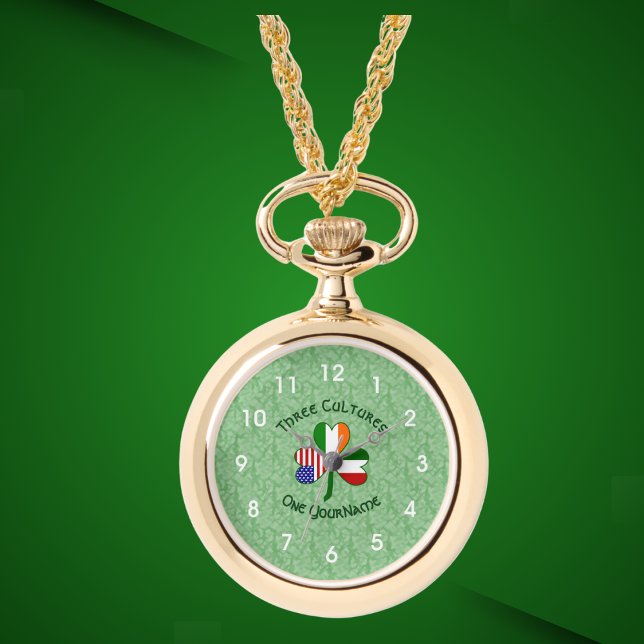 Italian Irish American Shamrock Personalized Watch (Creator Uploaded)