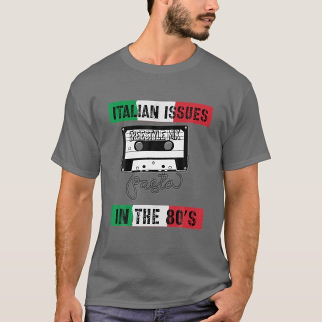 Italian Issues Flag Pasta Cassette 80S, Italian Gi T-Shirt (Front)