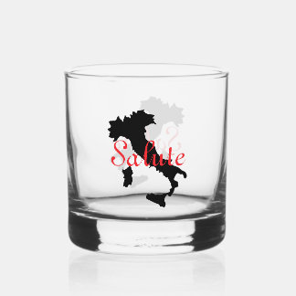 Italian Italy Map Design Whiskey Glass