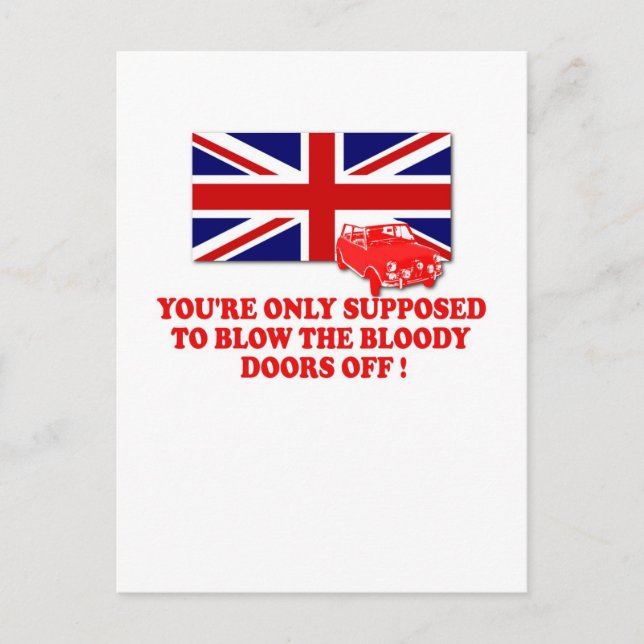 Italian Job Union Jack shirts Postcard (Front)