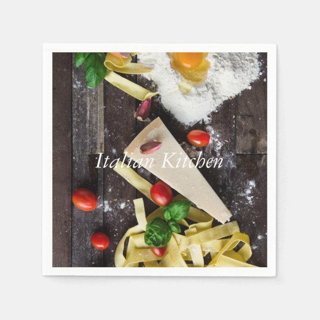 Italian Kitchen Food Personalize Text Napkins (Front)