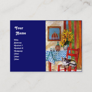 ITALIAN KITCHEN IN FLORENCE, blue Business Card