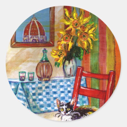 ITALIAN KITCHEN IN FLORENCE CLASSIC ROUND STICKER