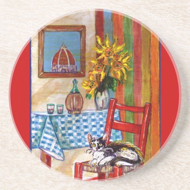 ITALIAN KITCHEN IN FLORENCE DRINK COASTER (Front)