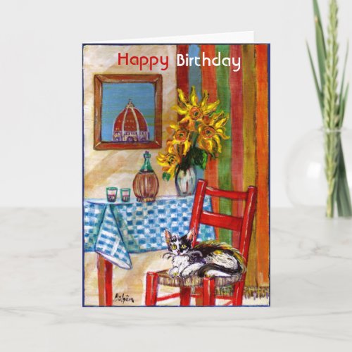 ITALIAN KITCHEN IN FLORENCE  Happy Birthday Card