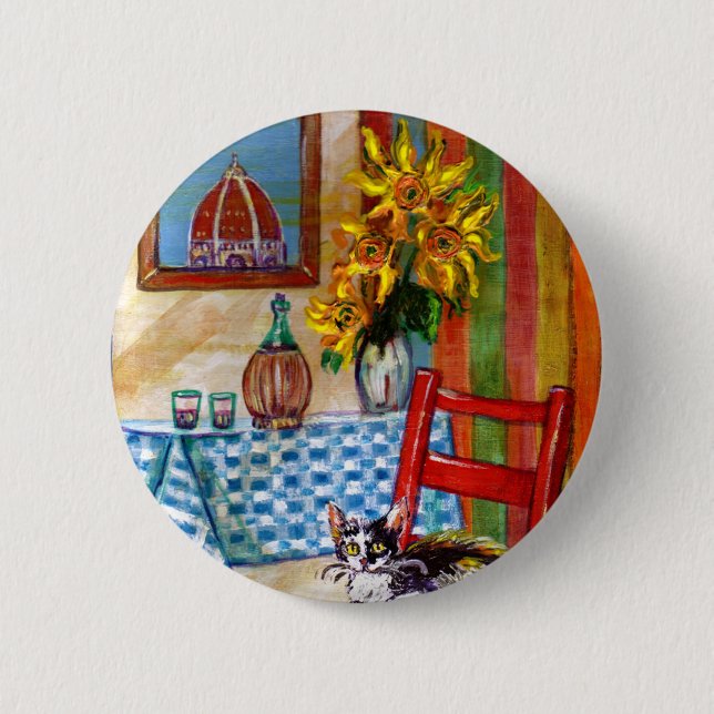 ITALIAN KITCHEN IN FLORENCE PINBACK BUTTON (Front)