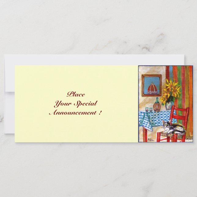 ITALIAN KITCHEN IN FLORENCE, Red Blue Invitation (Front)