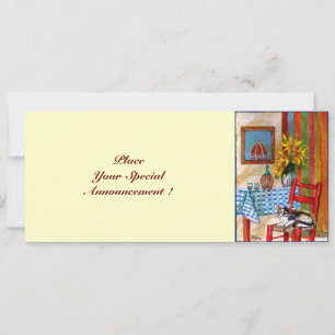 ITALIAN KITCHEN IN FLORENCE, Red Blue Invitation