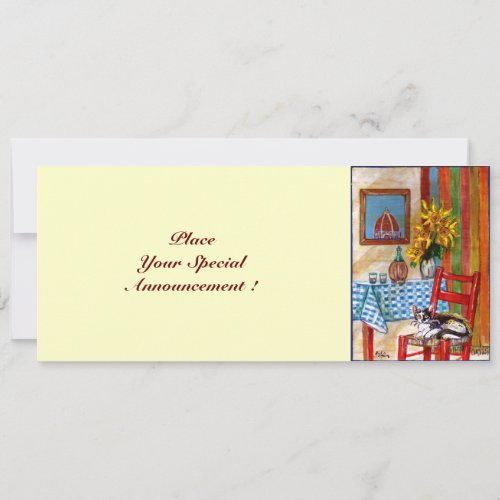 ITALIAN KITCHEN IN FLORENCE Red Blue Invitation