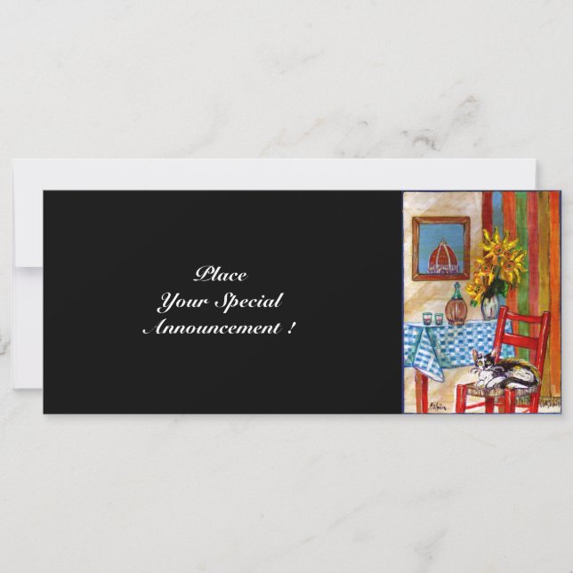 ITALIAN KITCHEN IN FLORENCE, Red Blue Invitation (Front)