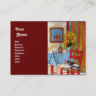 ITALIAN KITCHEN IN FLORENCE, red Business Card