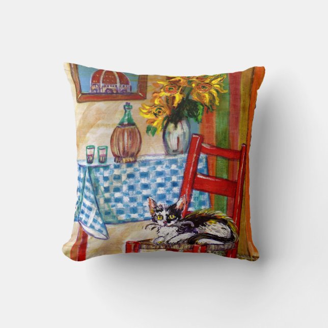 ITALIAN KITCHEN IN FLORENCE THROW PILLOW (Front)