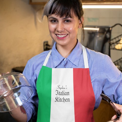 Italian Kitchen or Restaurant with Name Apron