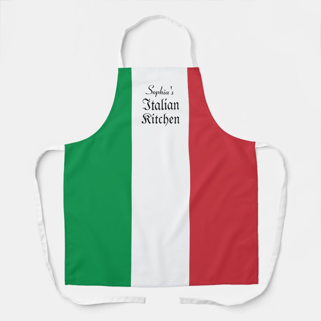 Italian Kitchen or Restaurant with Name Apron Zazzle
