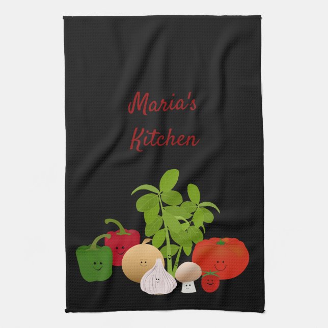 Italian Kitchen Personalized Kitchen Towel (Vertical)