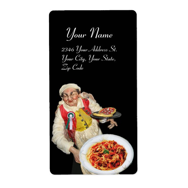 ITALIAN KITCHEN red green white black Label (Front)