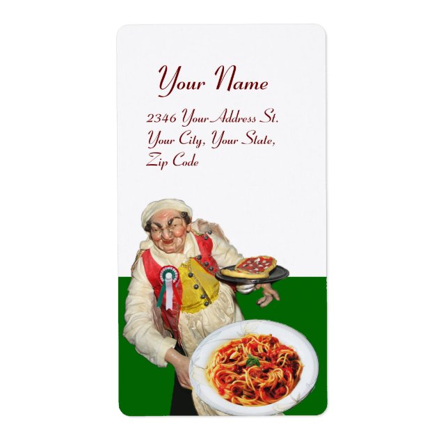 ITALIAN KITCHEN red green white Label (Front)