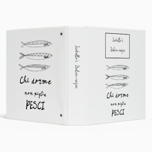 Italian kitchen sardines italy quote drawing 3 ring binder