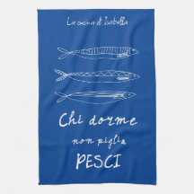 Italian kitchen sardines italy quote drawing blue