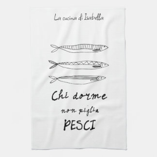 Italian kitchen sardines italy quote drawing kitchen towel