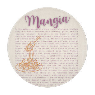 Italian Kitchen Wall Art   “Mangia” Food Quote Cutting Board