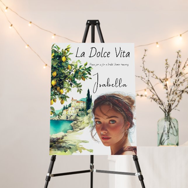 Italian La Dolce Vita Bridal Shower Foam Board (In Situ (Stand))