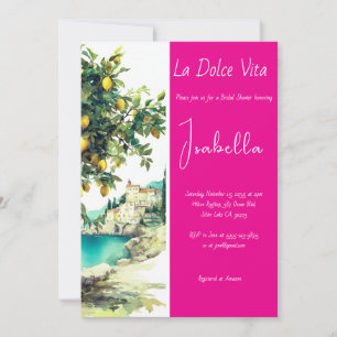 Italian La Dolce Vita Bridal Shower Invitation