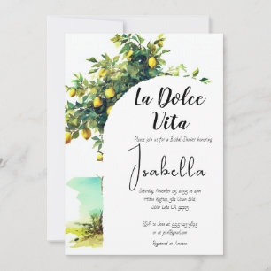Italian La Dolce Vita Bridal Shower Invitation