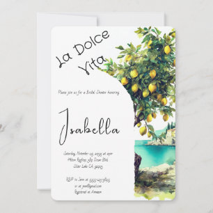 Italian La Dolce Vita Bridal Shower Invitation