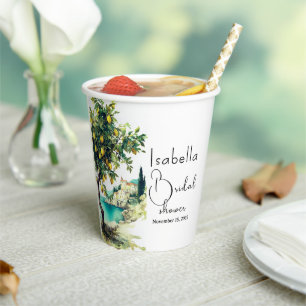 Italian La Dolce Vita Bridal Shower Paper Cups