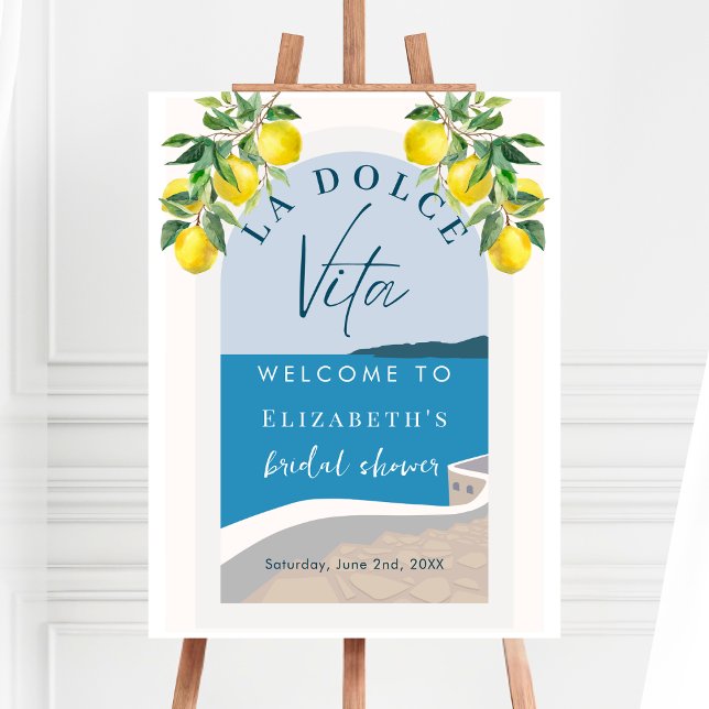 Italian La Dolce Vita Bridal Shower Welcome Sign (Creator Uploaded)