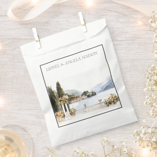 Italian Lake Como Italy Wedding Favor Bag (Clipped)