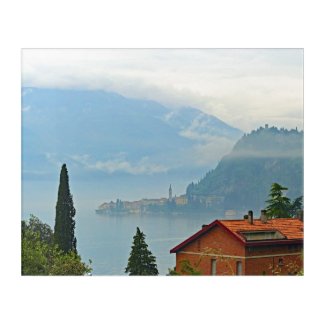 Italian Lake District/ Village enshrouded in cloud Acrylic Print