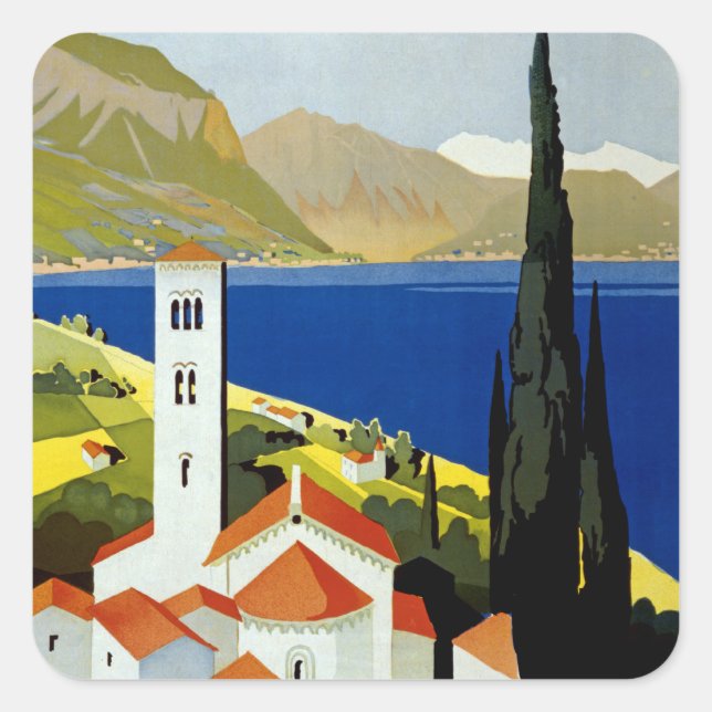 Italian Lakes Square Sticker (Front)