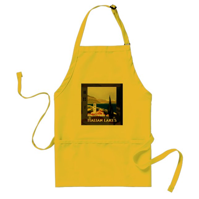 Italian Lakes Vintage Travel Italy Adult Apron (Front)